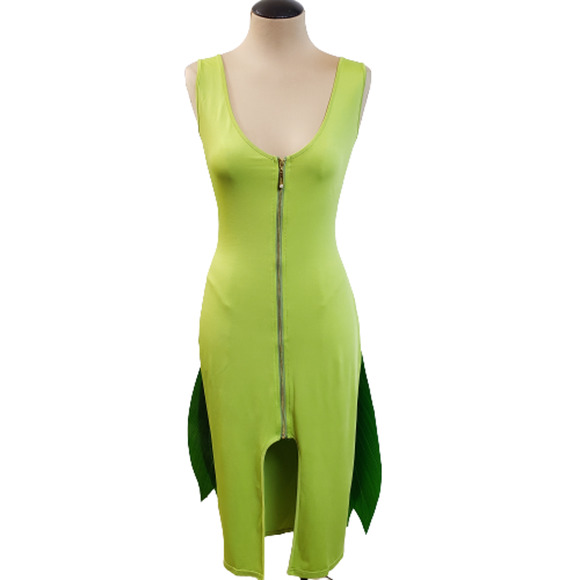 SOLD Bodycon Praying Mantis Bite His Head Off Halloween Costume Handmade Sz XL - Picture 5 of 15